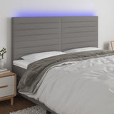 vidaXL Hoofdbord LED 80x5x78/88 cm stof lichtgrijs