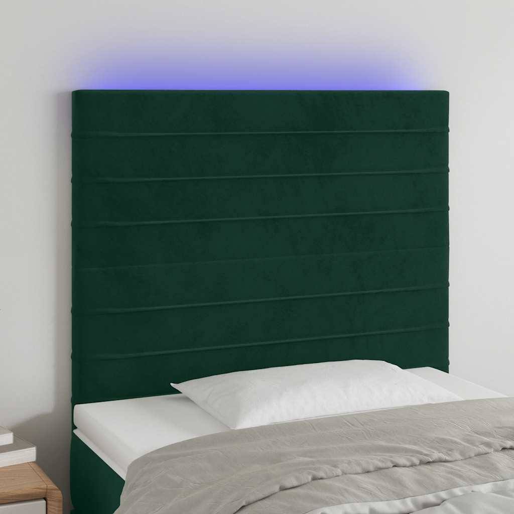 vidaXL Headboard LED 80x5x78/88 cm velvet light grey