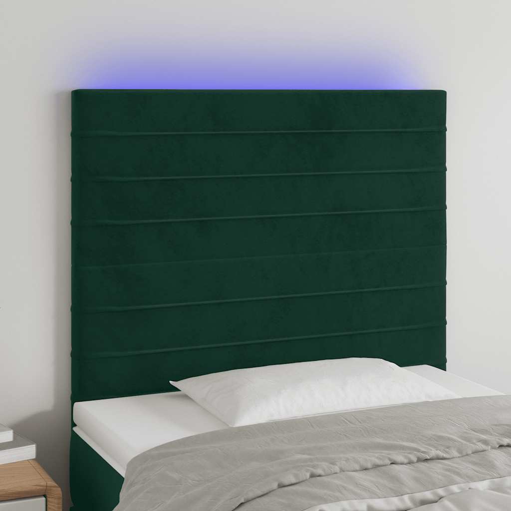 vidaXL Headboard LED 80x5x78/88 cm velvet light grey