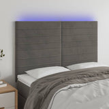 vidaXL Headboard LED 80x5x78/88 cm velvet light grey