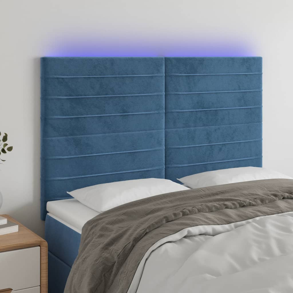 vidaXL Headboard LED 80x5x78/88 cm velvet light grey
