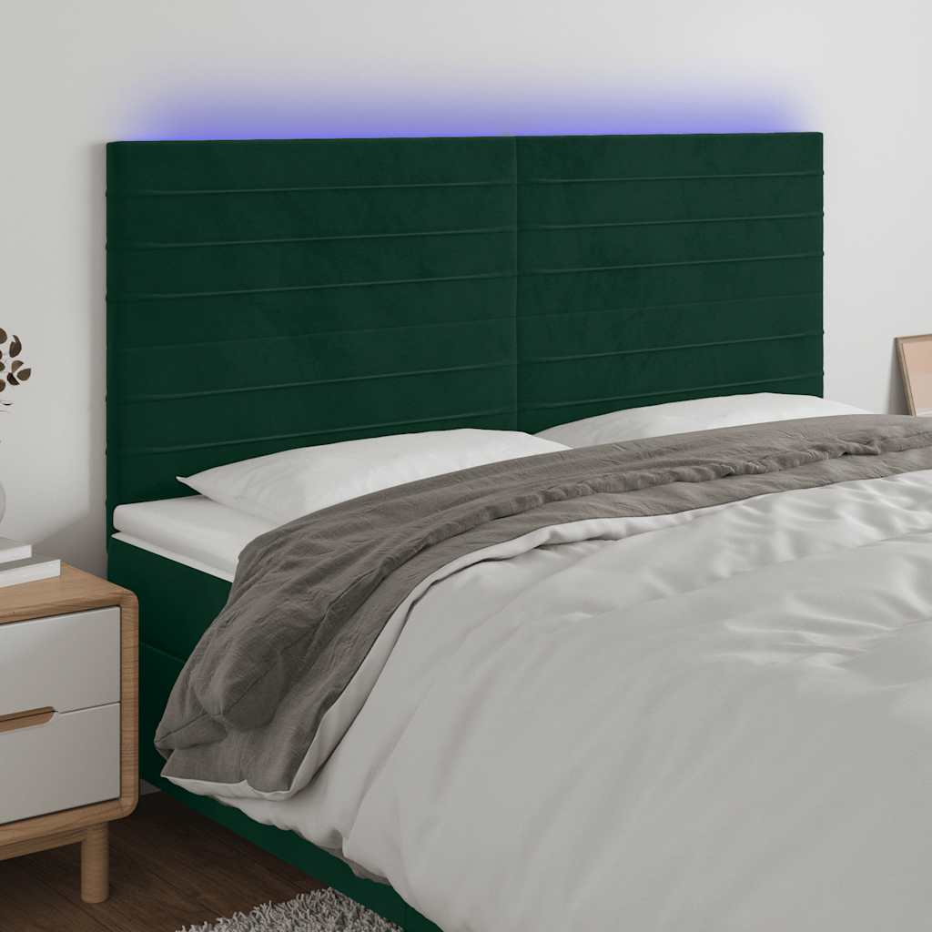 vidaXL Headboard LED 80x5x78/88 cm velvet light grey