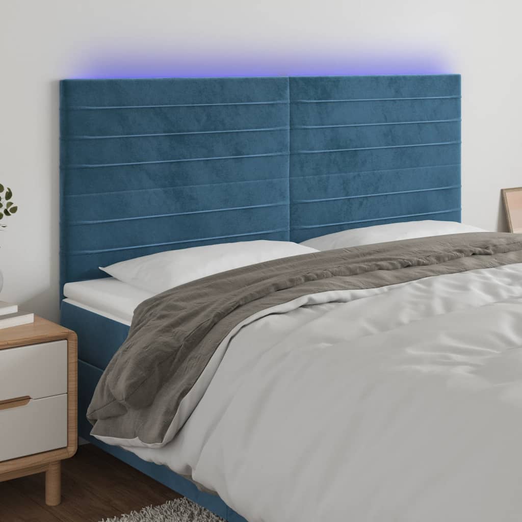vidaXL Headboard LED 80x5x78/88 cm velvet light grey
