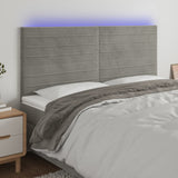 vidaXL Headboard LED 80x5x78/88 cm velvet light grey