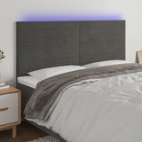 vidaXL Headboard LED 80x5x78/88 cm velvet light grey