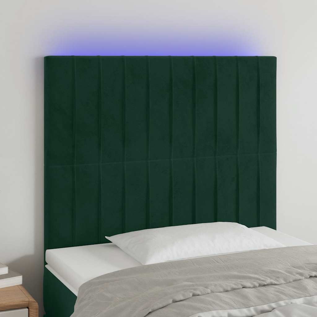 vidaXL LED Headboard 80x5x78/88 cm Velvet Light Grey