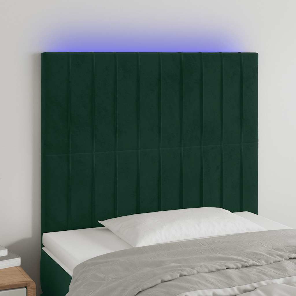 vidaXL LED Headboard 80x5x78/88 cm Velvet Light Grey
