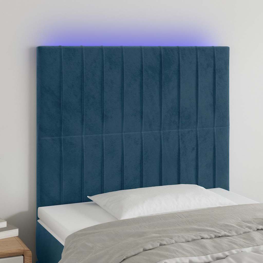 vidaXL LED Headboard 80x5x78/88 cm Velvet Light Grey