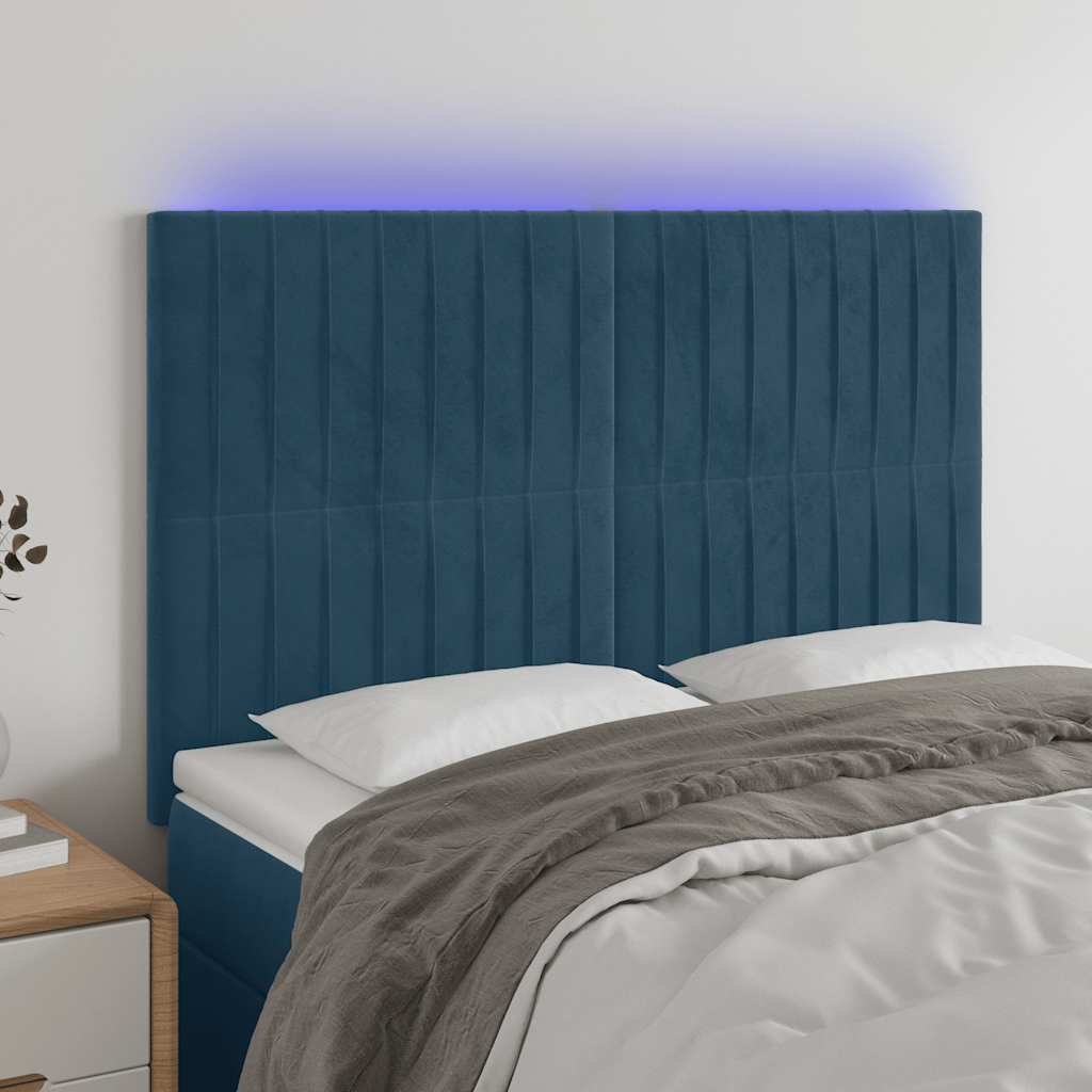 vidaXL LED Headboard 80x5x78/88 cm Velvet Light Grey