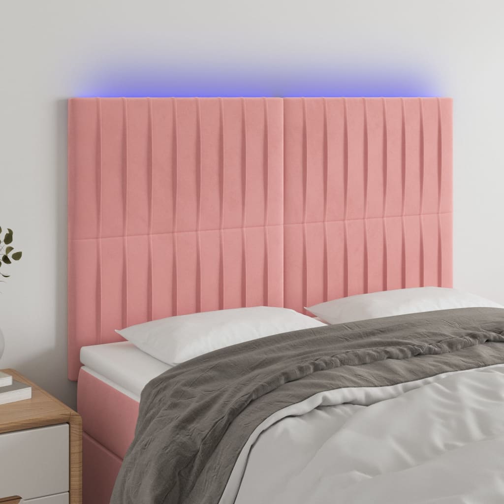 vidaXL LED Headboard 80x5x78/88 cm Velvet Light Grey