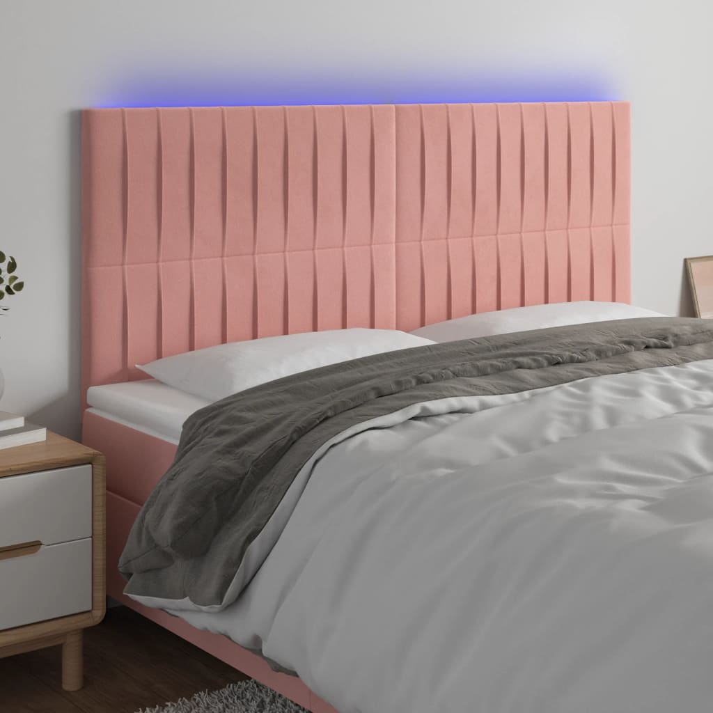 vidaXL LED Headboard 80x5x78/88 cm Velvet Light Grey