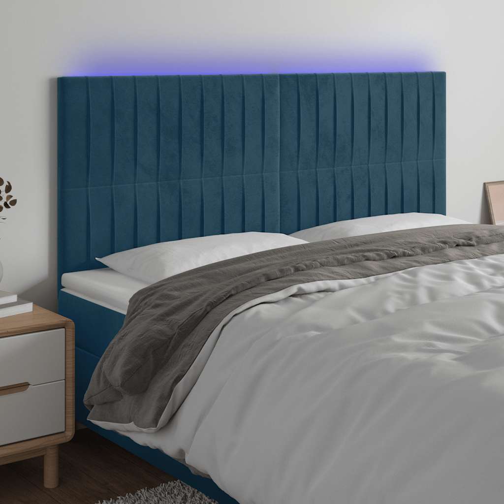 vidaXL LED Headboard 80x5x78/88 cm Velvet Light Grey
