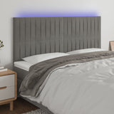 vidaXL LED Headboard 80x5x78/88 cm Velvet Light Grey
