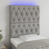 vidaXL Hoofdbord LED 80x7x78/88 cm stof lichtgrijs