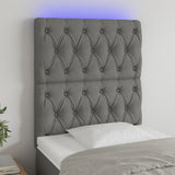 vidaXL Hoofdbord LED 80x7x78/88 cm stof lichtgrijs