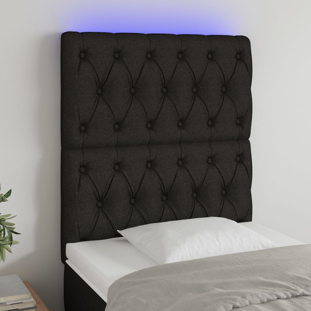 vidaXL Hoofdbord LED 80x7x78/88 cm stof lichtgrijs