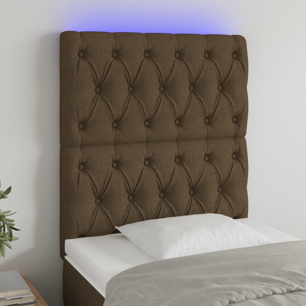 vidaXL Hoofdbord LED 80x7x78/88 cm stof lichtgrijs