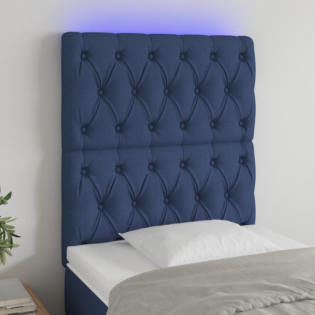 vidaXL Hoofdbord LED 80x7x78/88 cm stof lichtgrijs