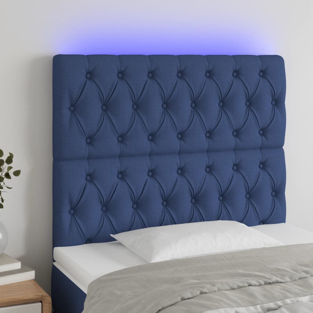 vidaXL Hoofdbord LED 80x7x78/88 cm stof lichtgrijs
