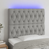 vidaXL Hoofdbord LED 80x7x78/88 cm stof lichtgrijs