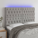 vidaXL Hoofdbord LED 80x7x78/88 cm stof lichtgrijs