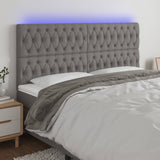 vidaXL Hoofdbord LED 80x7x78/88 cm stof lichtgrijs