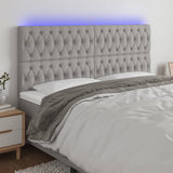 vidaXL Hoofdbord LED 80x7x78/88 cm stof lichtgrijs