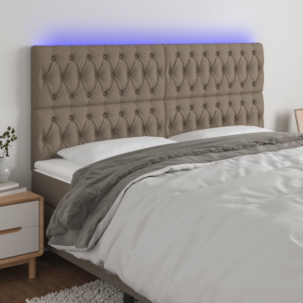 vidaXL Hoofdbord LED 80x7x78/88 cm stof lichtgrijs