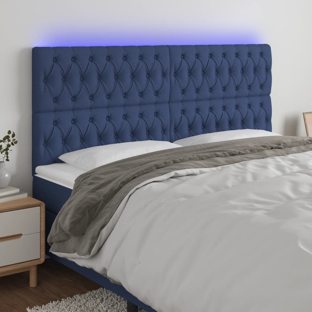 vidaXL Hoofdbord LED 80x7x78/88 cm stof lichtgrijs