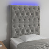 vidaXL Hoofdbord LED 80x7x78/88 cm fluweel lichtgrijs