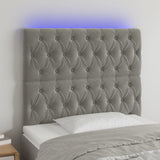 vidaXL Hoofdbord LED 80x7x78/88 cm fluweel lichtgrijs