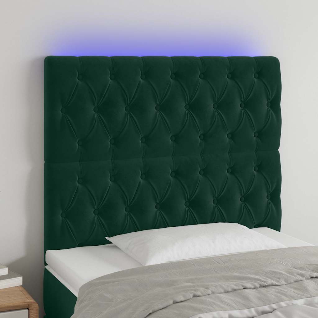 vidaXL Hoofdbord LED 80x7x78/88 cm fluweel lichtgrijs