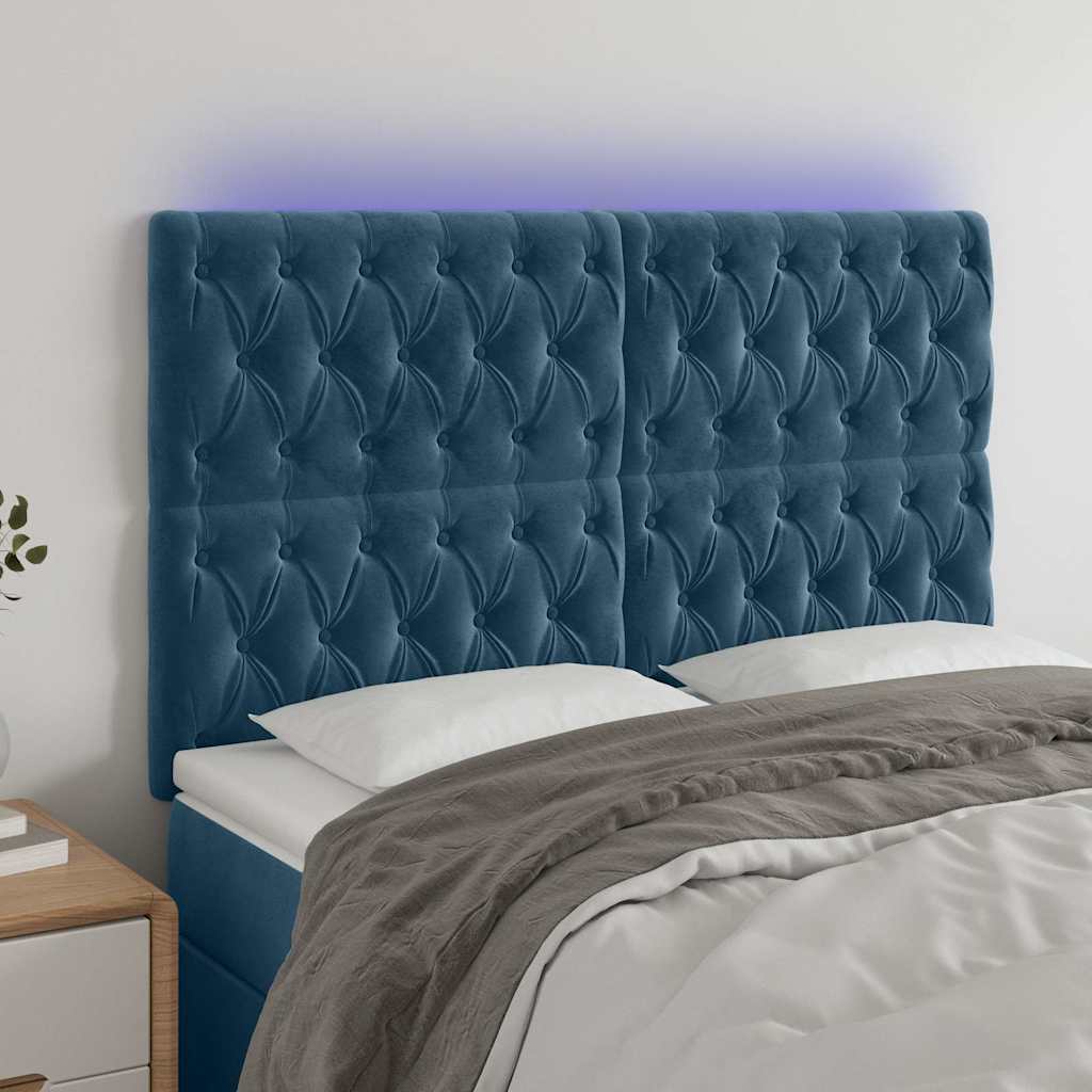 vidaXL Hoofdbord LED 80x7x78/88 cm fluweel lichtgrijs