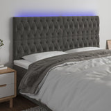 vidaXL Hoofdbord LED 80x7x78/88 cm fluweel lichtgrijs