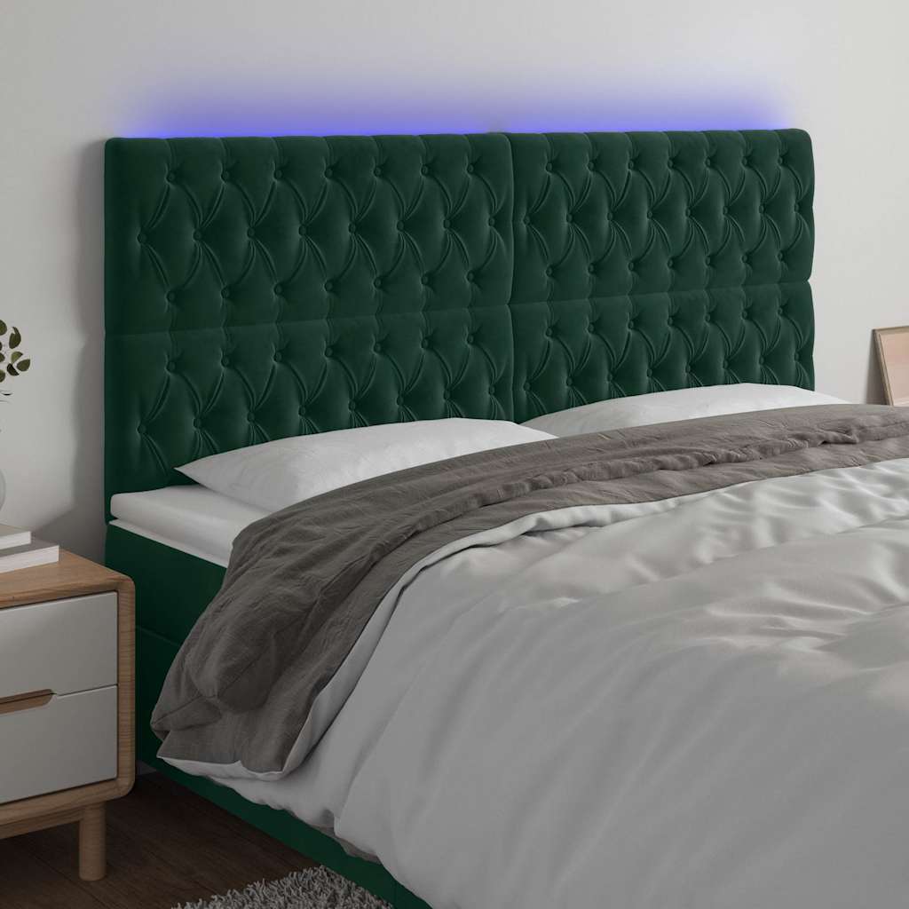vidaXL Hoofdbord LED 80x7x78/88 cm fluweel lichtgrijs