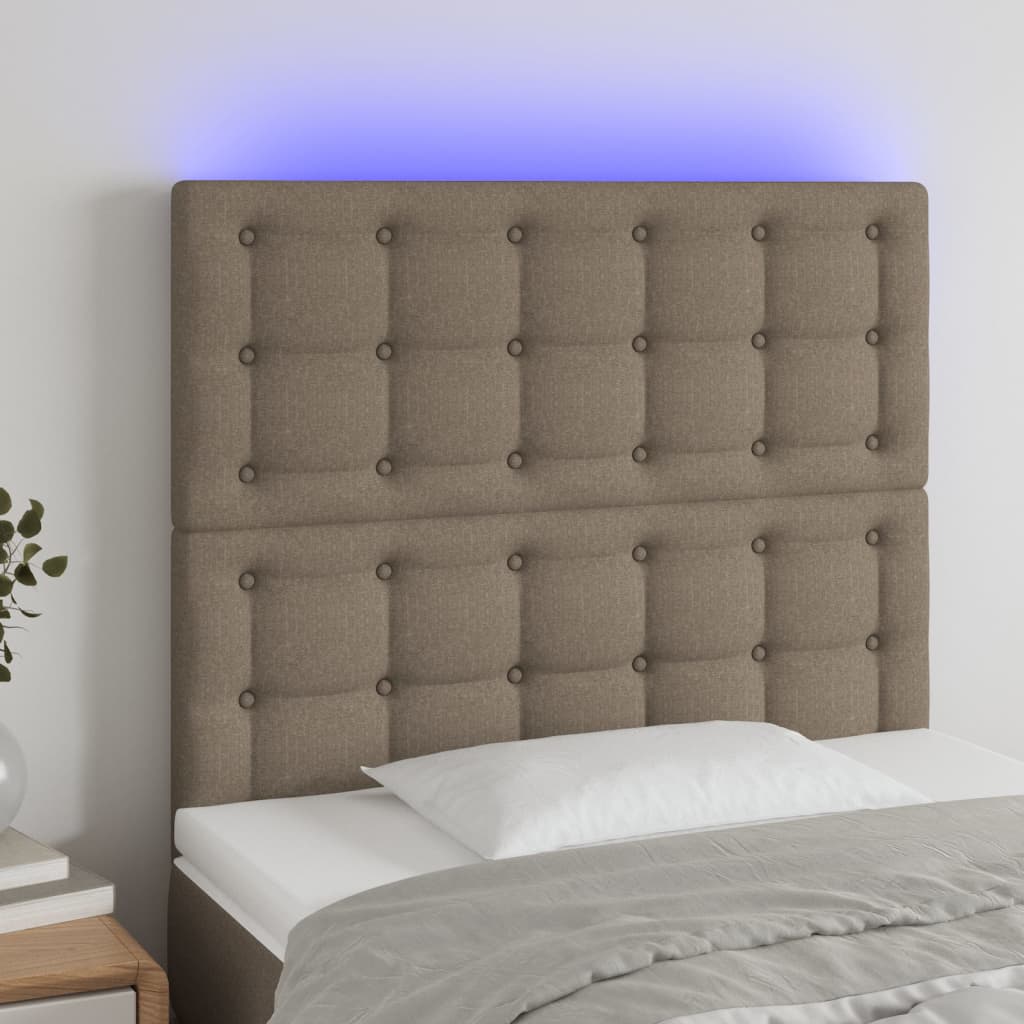 vidaXL Hoofdbord LED 80x5x78/88 cm stof lichtgrijs