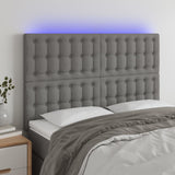vidaXL Hoofdbord LED 80x5x78/88 cm stof lichtgrijs