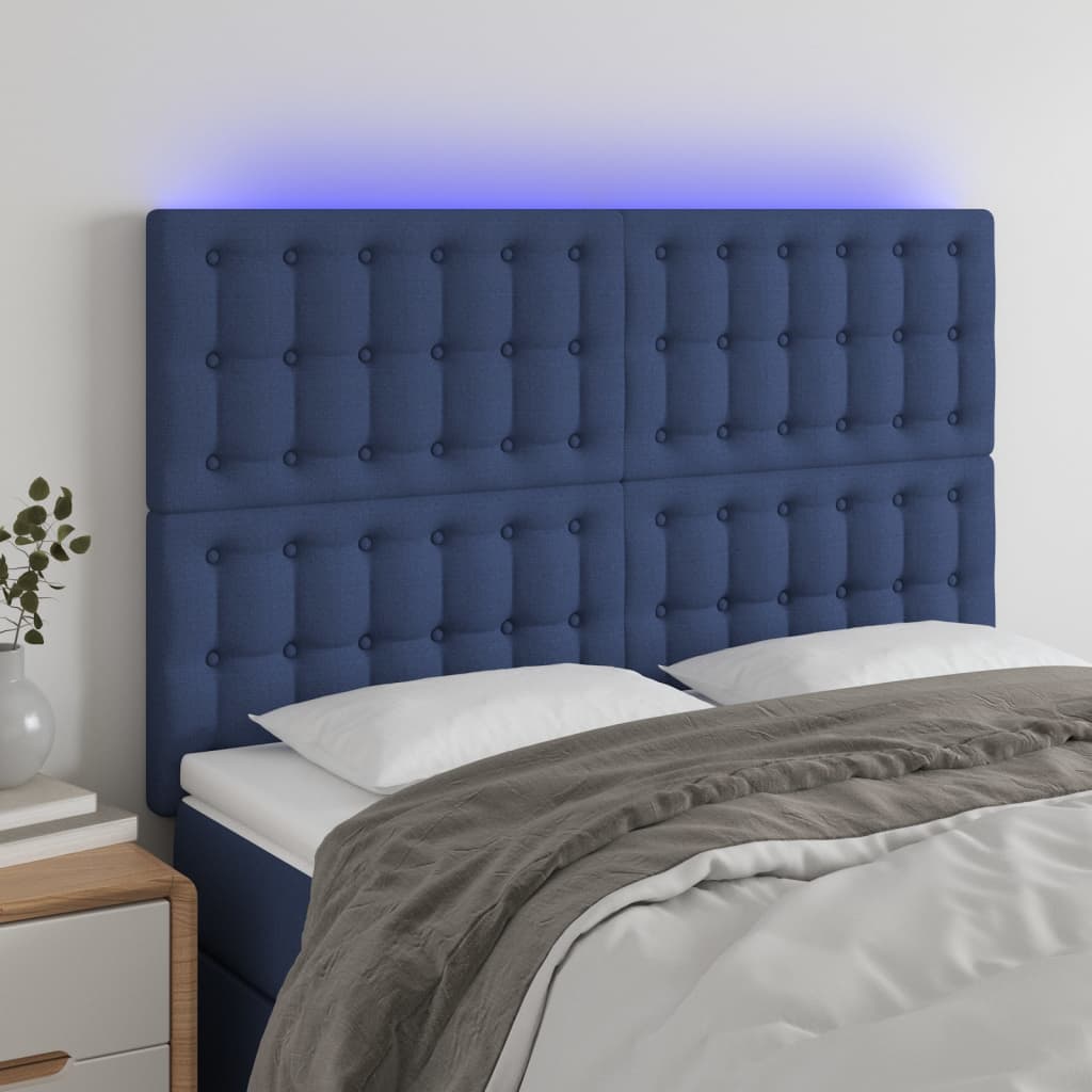 vidaXL Hoofdbord LED 80x5x78/88 cm stof lichtgrijs