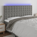 vidaXL Hoofdbord LED 80x5x78/88 cm stof lichtgrijs