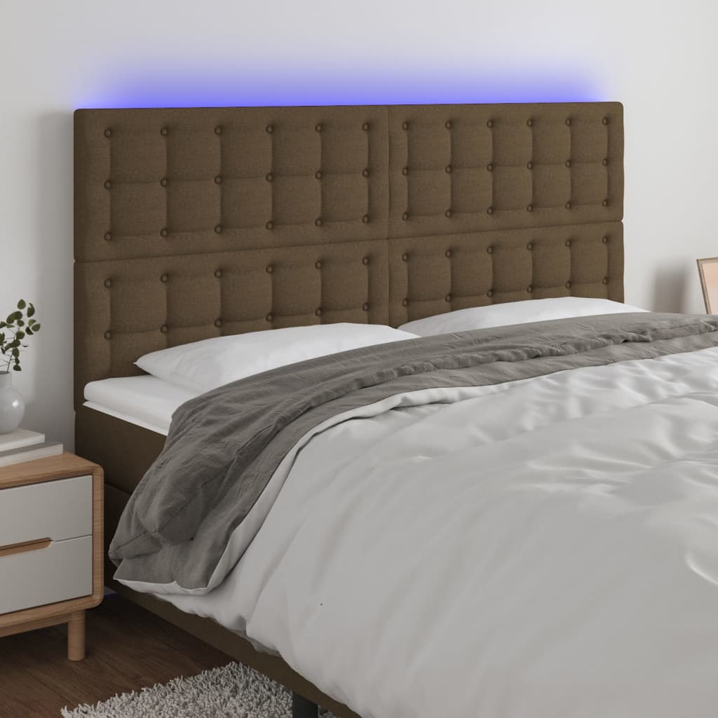 vidaXL Hoofdbord LED 80x5x78/88 cm stof lichtgrijs