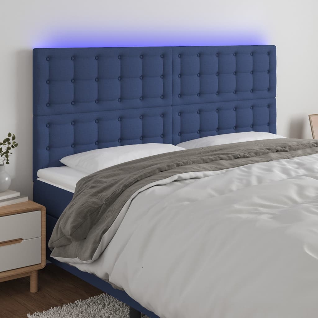 vidaXL Hoofdbord LED 80x5x78/88 cm stof lichtgrijs