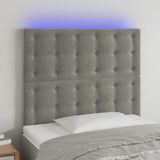 vidaXL Hoofdbord LED 80x5x78/88 cm fluweel lichtgrijs