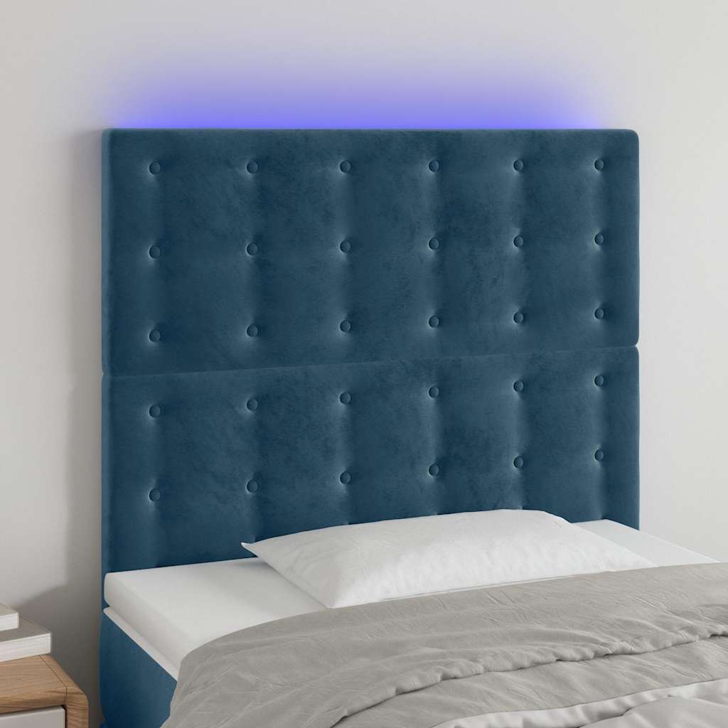 vidaXL Hoofdbord LED 80x5x78/88 cm fluweel lichtgrijs