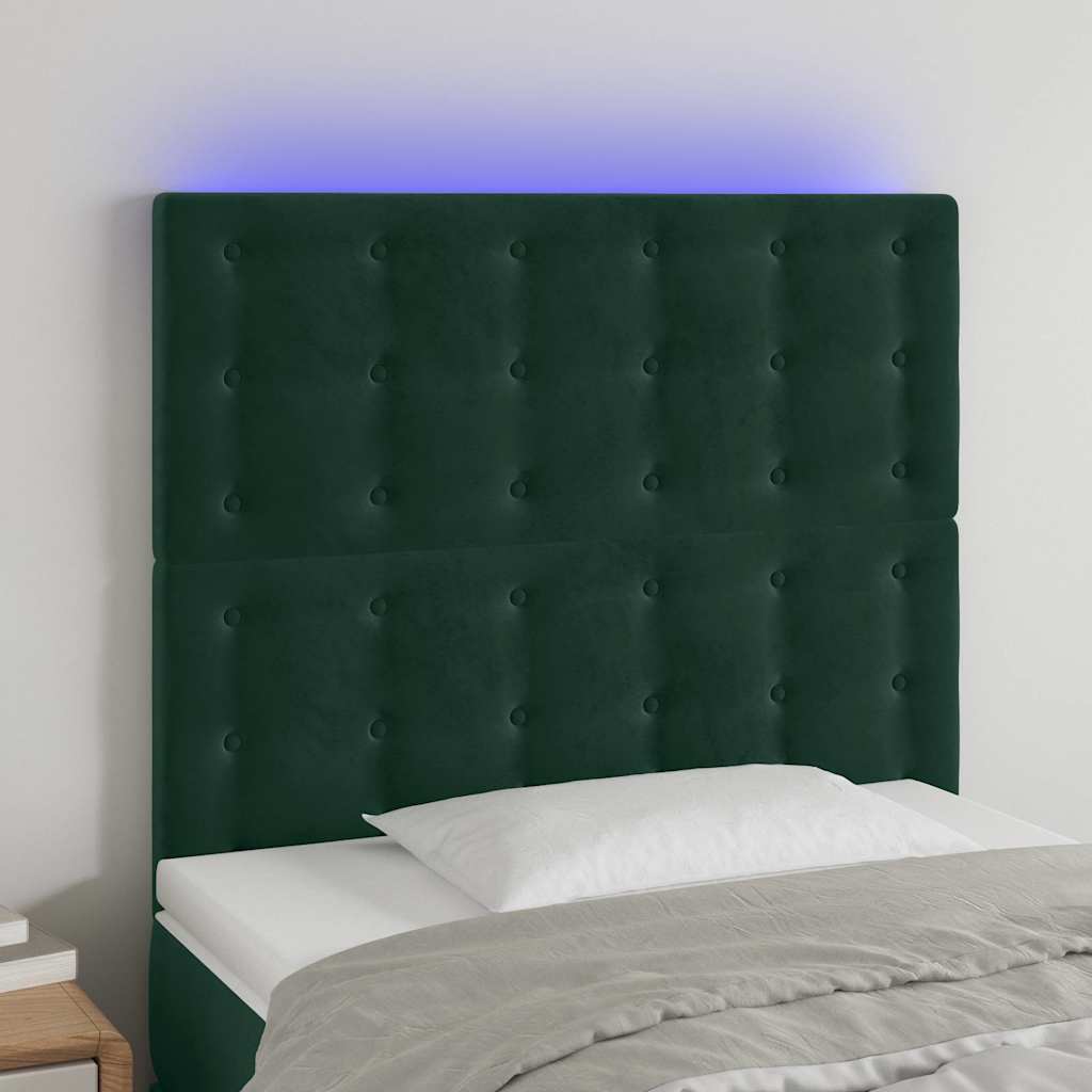 vidaXL Hoofdbord LED 80x5x78/88 cm fluweel lichtgrijs