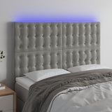 vidaXL Hoofdbord LED 80x5x78/88 cm fluweel lichtgrijs