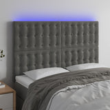 vidaXL Hoofdbord LED 80x5x78/88 cm fluweel lichtgrijs