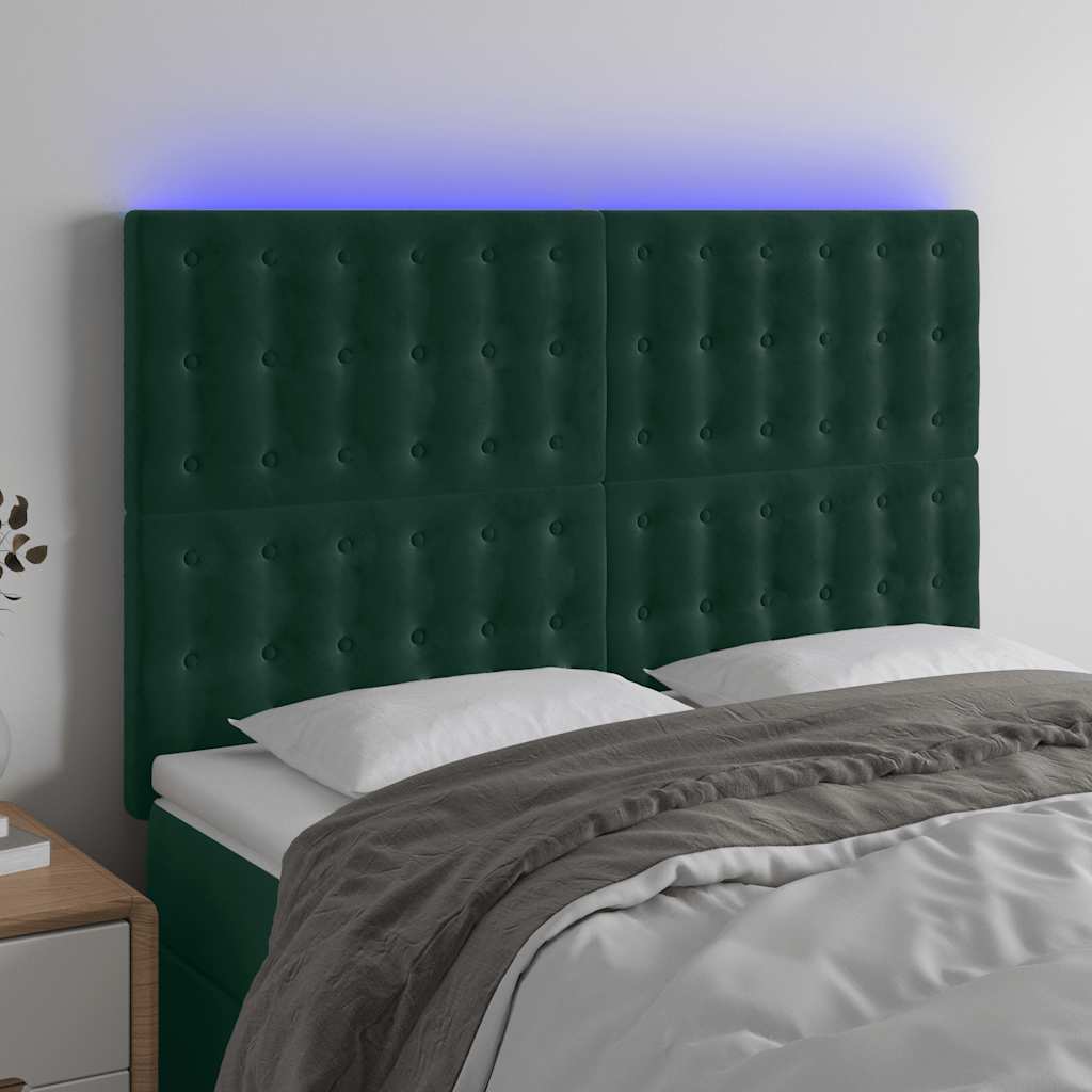 vidaXL Hoofdbord LED 80x5x78/88 cm fluweel lichtgrijs