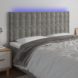 vidaXL Hoofdbord LED 80x5x78/88 cm fluweel lichtgrijs