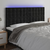 vidaXL Hoofdbord LED 80x5x78/88 cm fluweel lichtgrijs