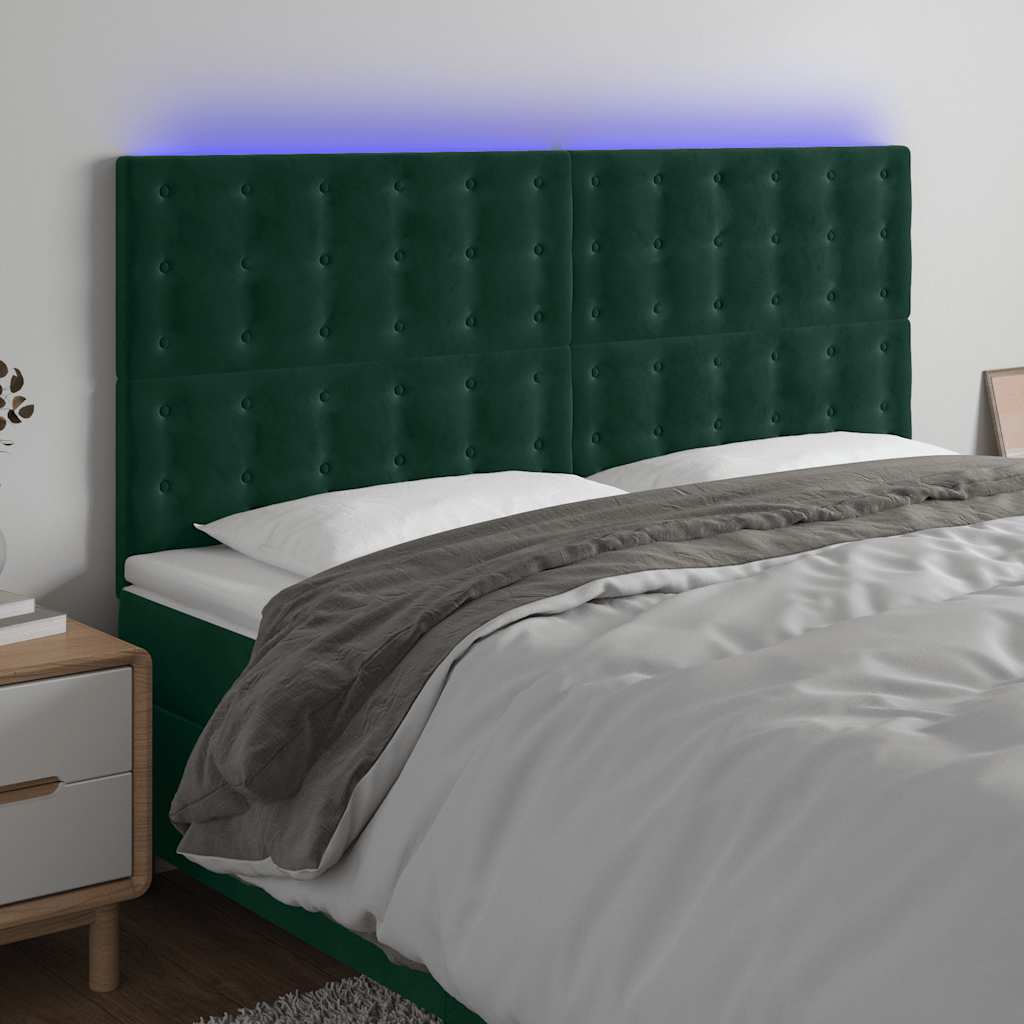vidaXL Hoofdbord LED 80x5x78/88 cm fluweel lichtgrijs